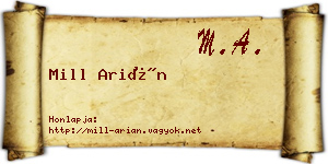 Mill Arián névjegykártya